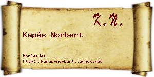 Kapás Norbert névjegykártya