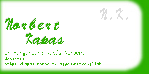 norbert kapas business card
